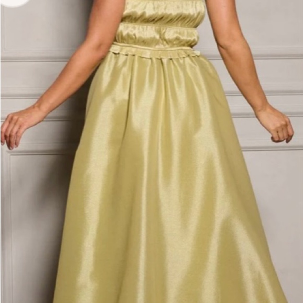 Klesis Gold Pleated Strapless Dress - Picture 6 of 6